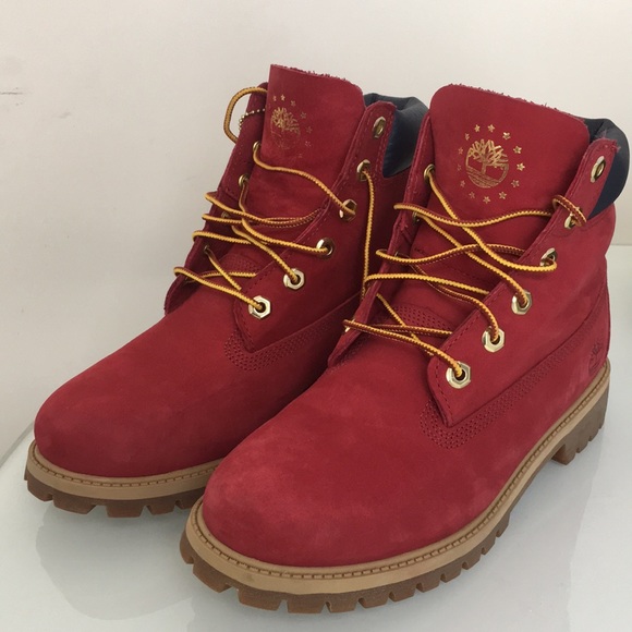patriotic red timberlands